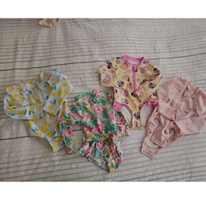 Baby Girl Long-Sleeve One-Piece Swimsuits - 9-12 Mo